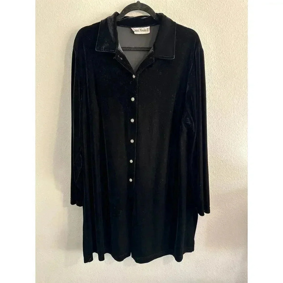 Vintage VTG Ronnie Nicole II Velvet Button Tunic Dress please see measurements - Picture 11 of 11
